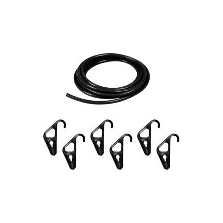 Our Remedy The Better Bungee 153; BBR1014BK Bungee Kit - 10 ft. x 1/4" Cords & 6 Adjustable Hooks - Black BBR1014BK